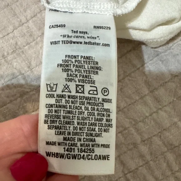 Ted Baker London Floral Bird Print Top - White and Multicolor - Picture 4 of 5